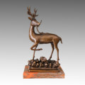 Статуя животных Sika Deer Бронзовая скульптура Tpal-472